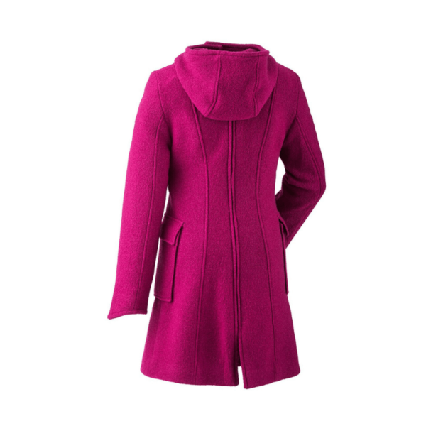 close up back mamalila hooded winter wool babywearing coat jacket berry pink uk free delivery discount code