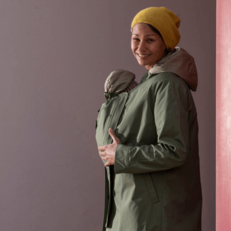 mamalila short coat babywearing maternity jacket uk discount code khaki lifestyle