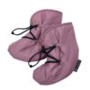 dusty pink baby booties for babywearing winter quilted windproof waterproof mamalila uk freed delivery