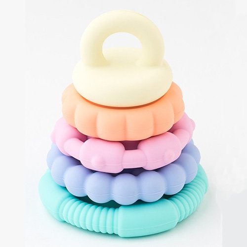 Jellystone Pastel Rainbow teething stacker baby toddler toy silicone