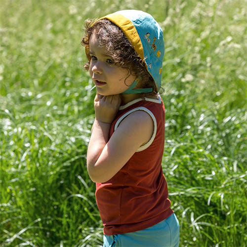 Little Green Radicals Reversible Sunhat Under the Sun organic fair trade fairtrade baby toddler child hat