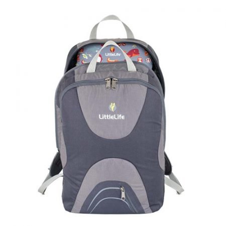 LittleLife Traveller S4 Child Carrier backpack, front view with carrier section unzipped