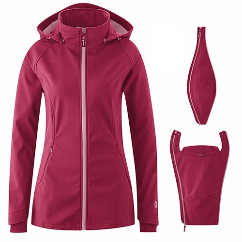Mamalila Allrounder Softshell Babywearing Jacket in Pink with additional zip-in maternity and babywearing panels